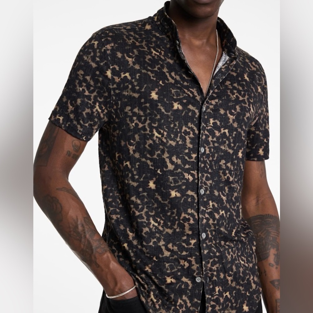 Professional Athletes John Varvatos Florez Button Down Shirt 
Brown- XL